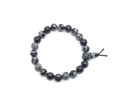 Stone bracelet snowflakes obsidian